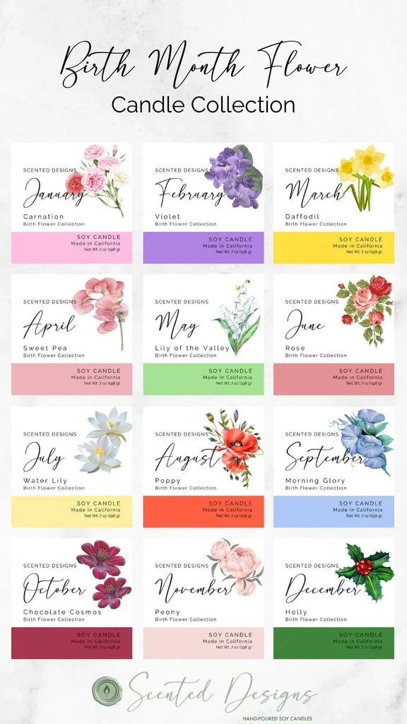 Birth Flower Candles Collection - Mothers Day Gift