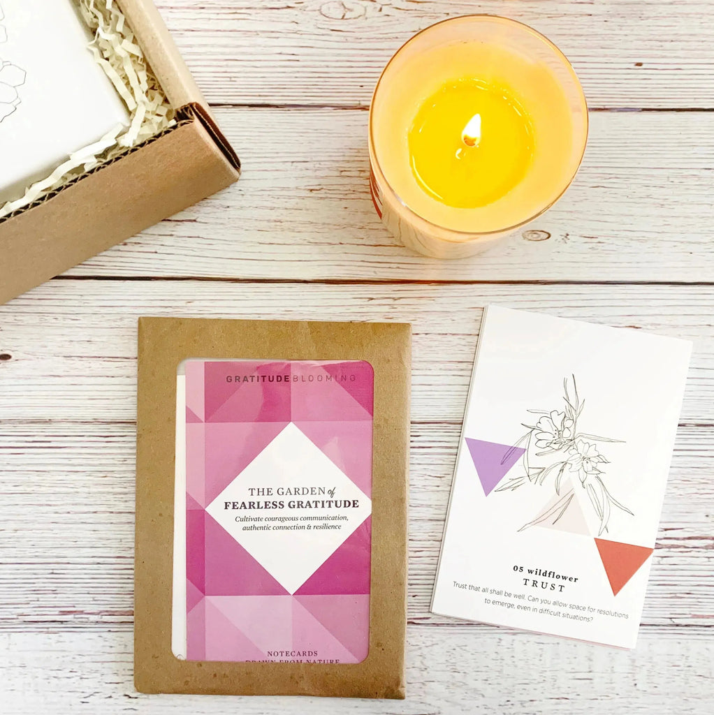 Candle Gift Box with Gratitude Blooming