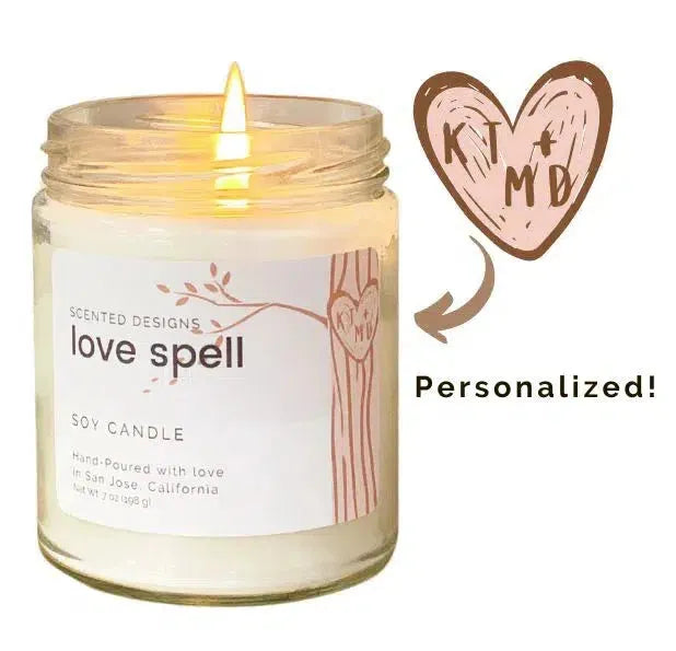 Personalized Heart Initials Candle | Anniversary Gift